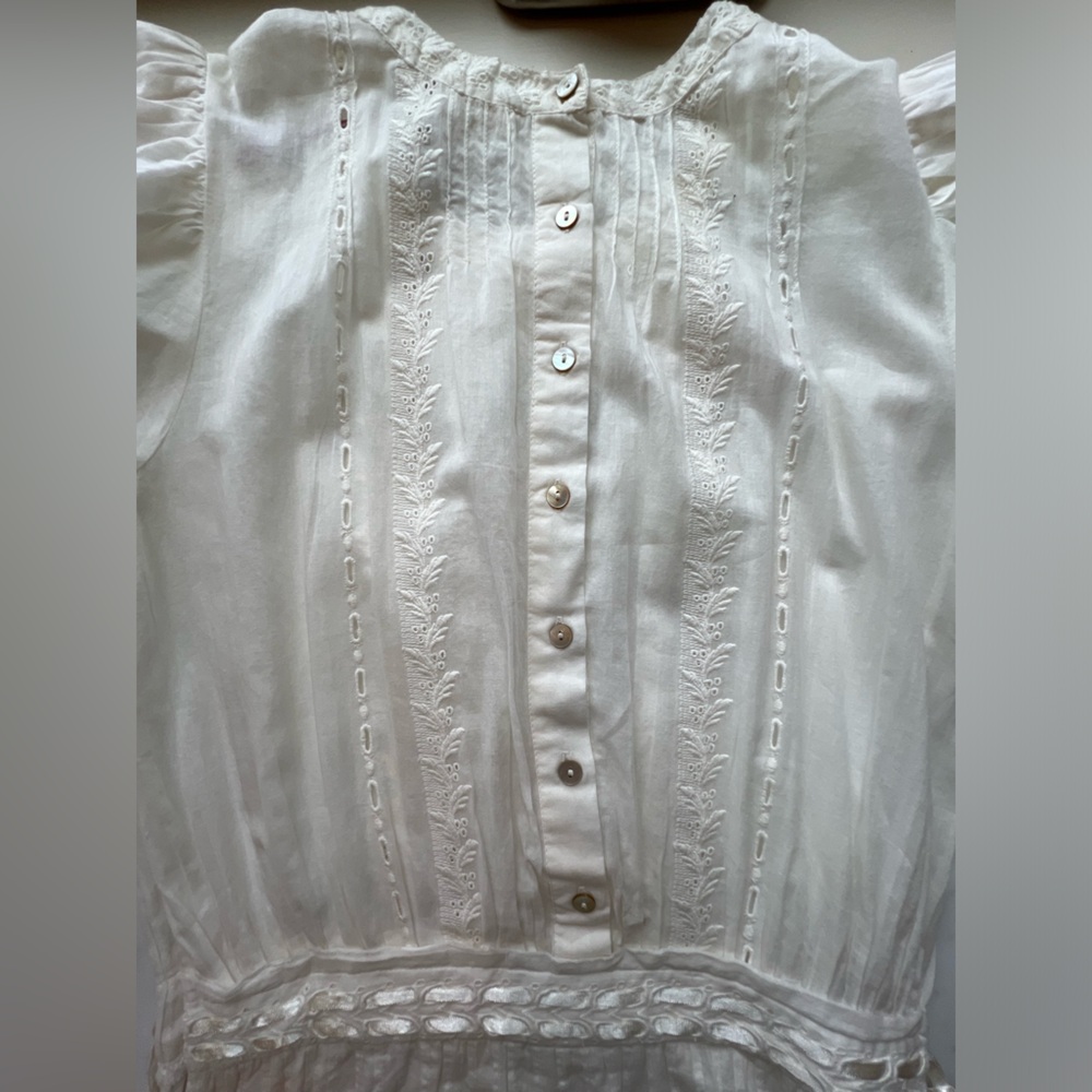 LoveshackFancy Lorelei Dress, Ivory, XS, NEW WITH TAGS, button back, side zip - Picture 4 of 16
